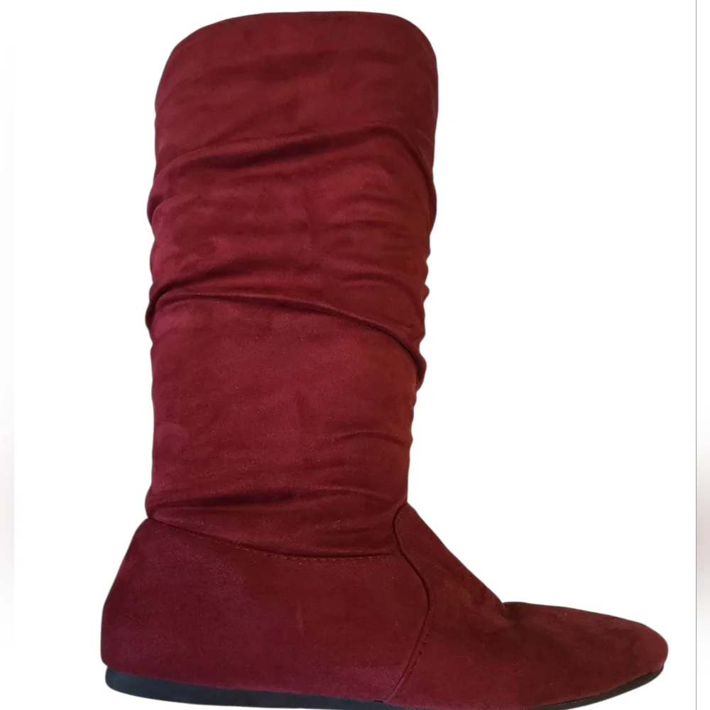 Forever‎ 21 Boots Faux Velvet Slouch Flat Heel Women's Size 7.5